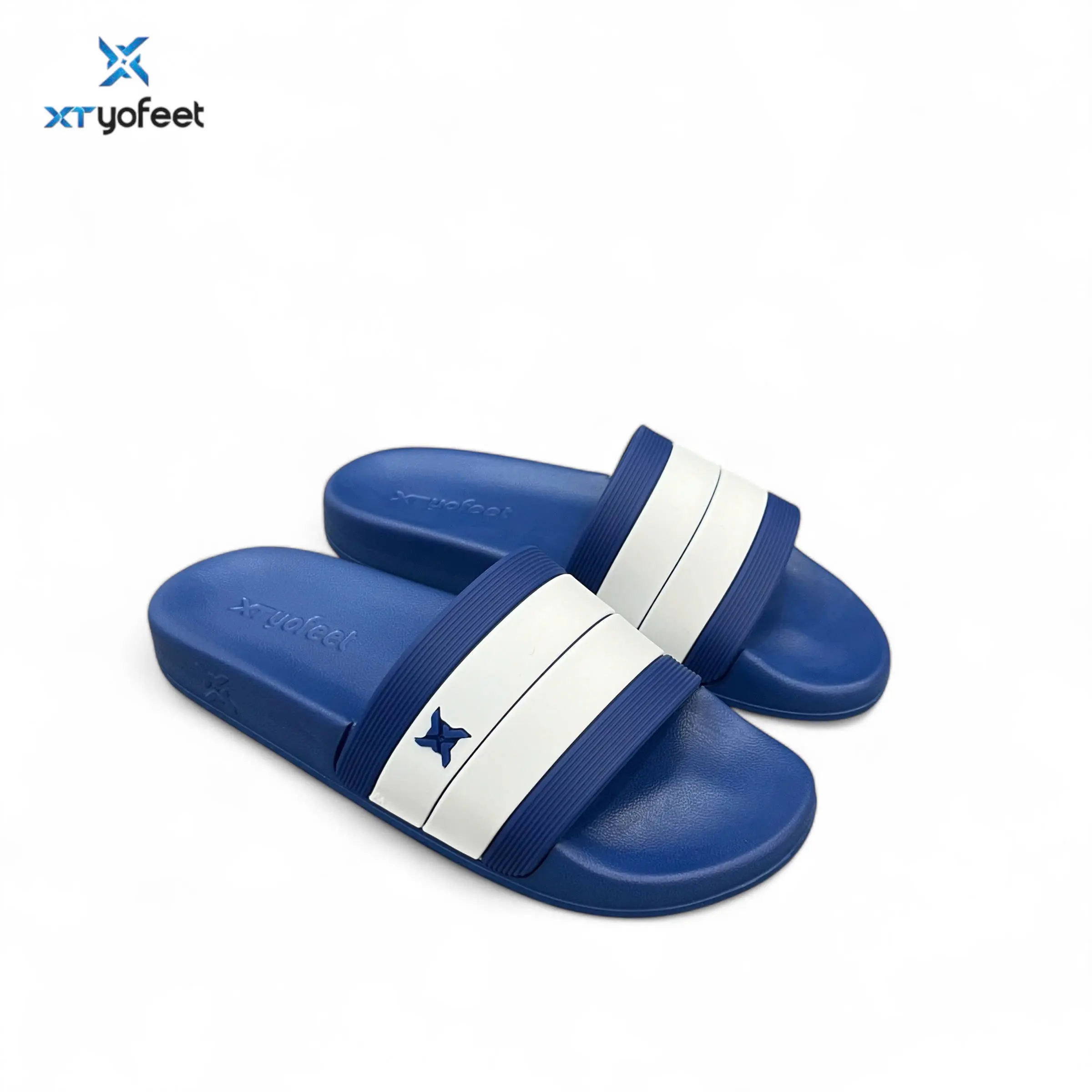 Dép XT YOFEET (XC 28) - Nam nữ quai ngang phối màu - Cao su logo - Slipper, DéP Đế Bằng Dép Lê