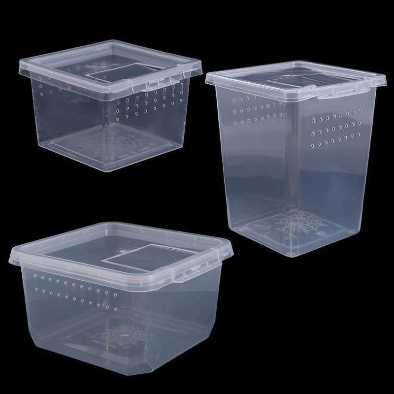 PET HOTLE 1PC Practical Transparent Reptile Accessories Plastic Household Lizard Living Box Hatching Tank Insect Feeding Box Reptile Habitat 0