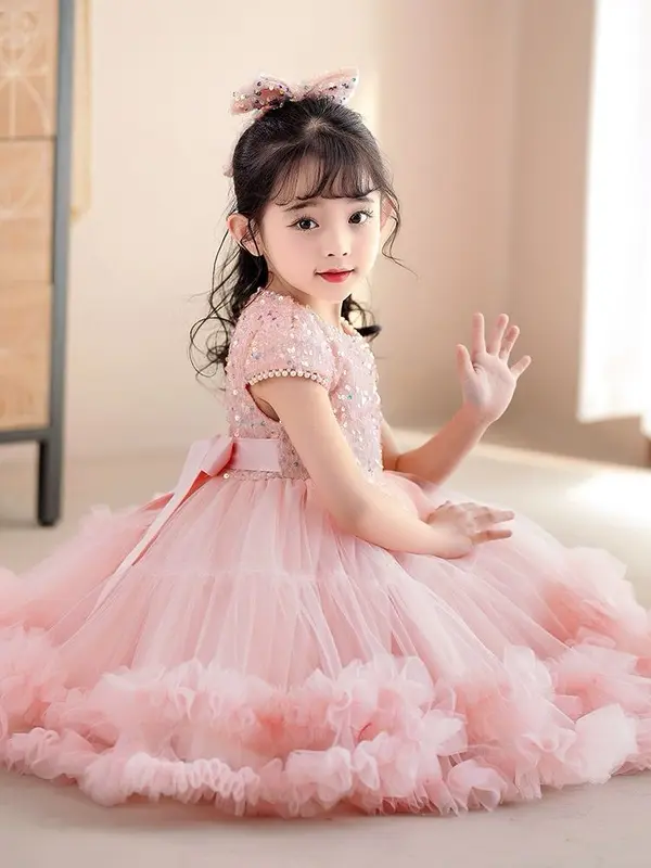 [KIDSFASHIONKOLEKSI] 1046 Dress Pesta Anak Perempuan Payet Pin Cherry Brenda Princess Free Pita 8
