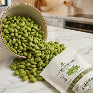 Keripik Edamame Premium Rilldelish 100gr | Kacang Kedelai Jepang Renyah Sehat Gurih Vacuum Frying