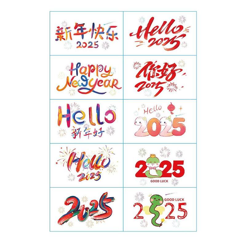 Product Introduction of Funny Creative Tattoo Sticker 2025 New Year's Makeup Face Sticker New Year's Day Atmosphere Cute Blush Prom Decoration 21