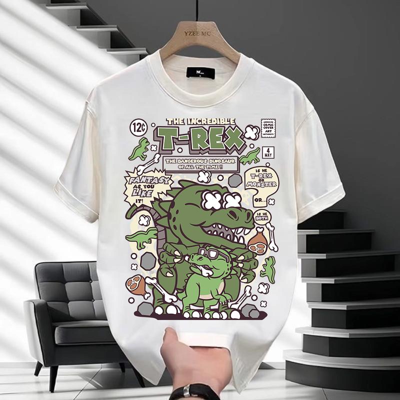 Product Introduction of Kaos Pria Lengan Pendek Motif Migrasi Dinosaurus 100% Katun 10