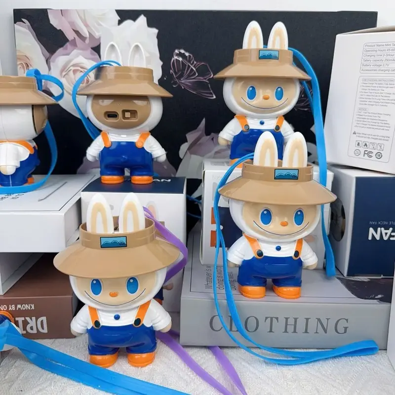 ￼Quạt LABUBU có đầu sạc USB Mẫu Mới Cute Có Dây Đeo Cổ quạt mini Phụ Kiện #quatmini #tinkershop quat yoobao 0