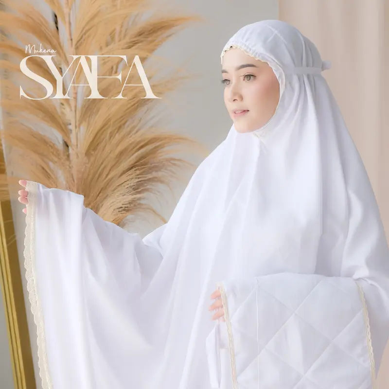 Mukena Putih Premium Bahan Dingin Dewasa - Mukenah Terbaru 2023 0