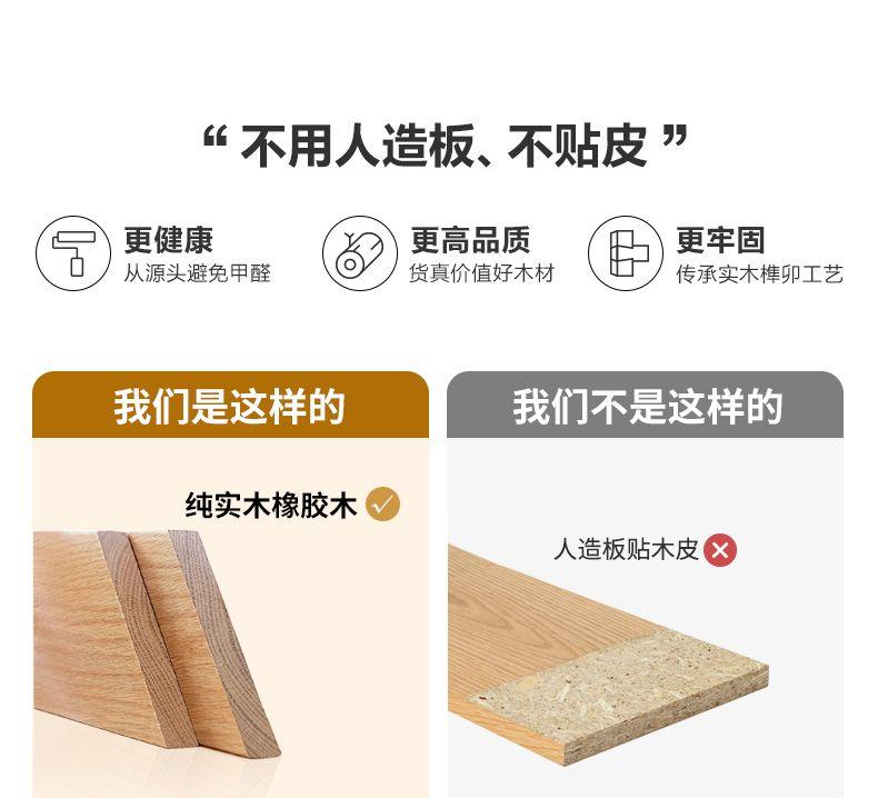 Product Introduction of Solid Wood Desk Simple with Drawer Student Writing Desk Rubber Wood Desktop Computer Desk Bedroom Office Desk 10