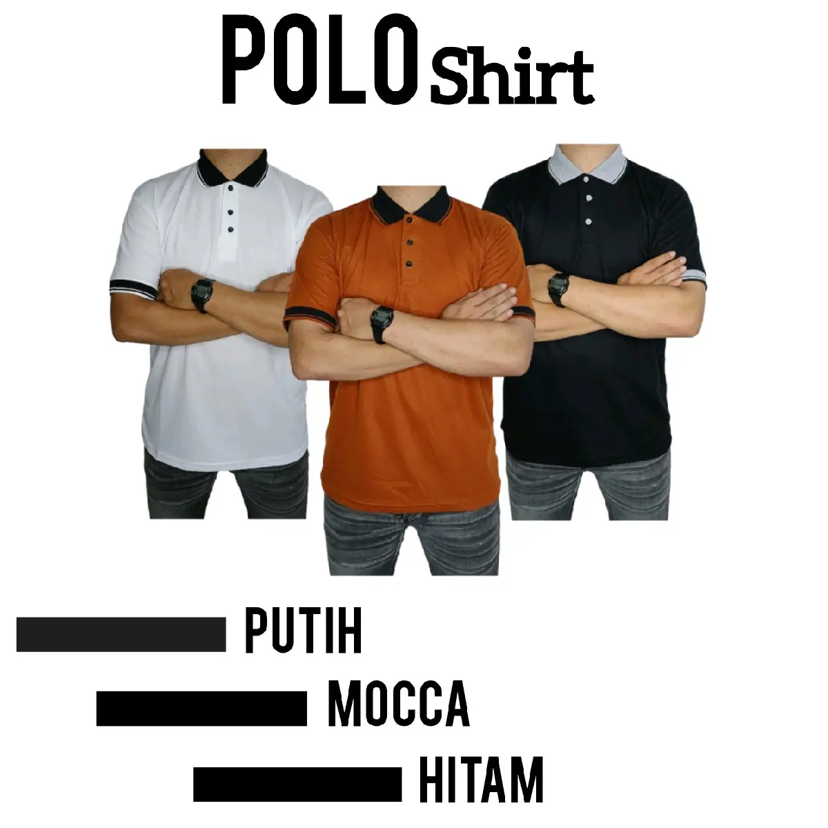 Paket 3pcs kaos kerah polo shirt pria / Baju Kaos polos pria lengan pendek