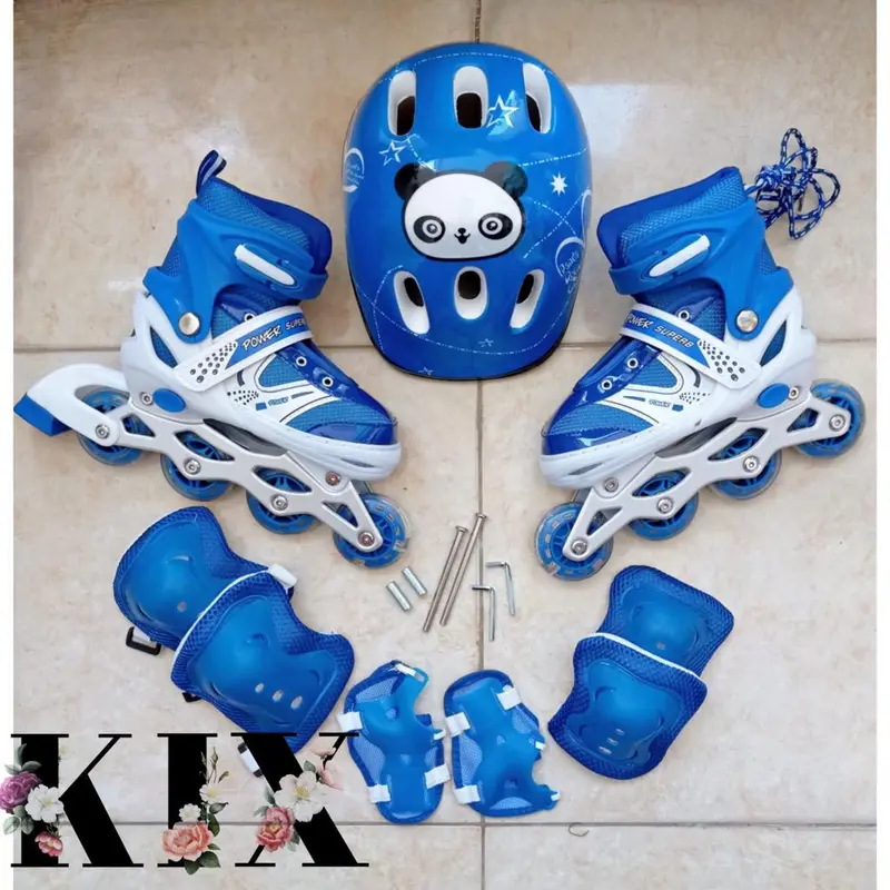 KIX PROMO Sepatu Roda Anak Inline Skate POWER / Sepatu Roda Model Bajaj Free Baut dan Kunci L / Inline Shoes Murah / Inline Skate Fullset ban kaki Outdoor 2