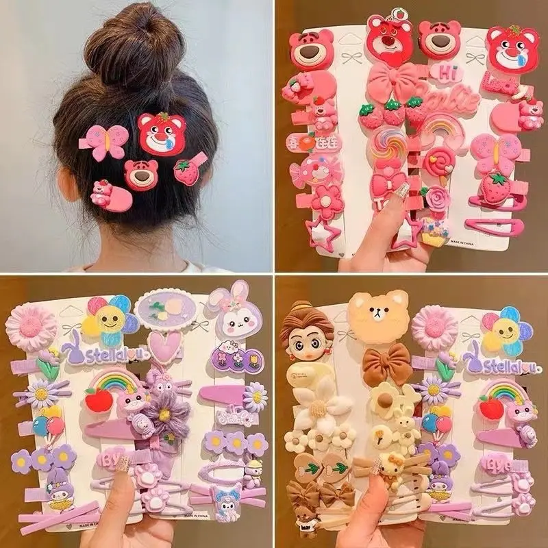 Bộ phụ kiện kẹp tóc 14 chi tiết cute dễ thương đáng yêu xinh xắn cho bé gái