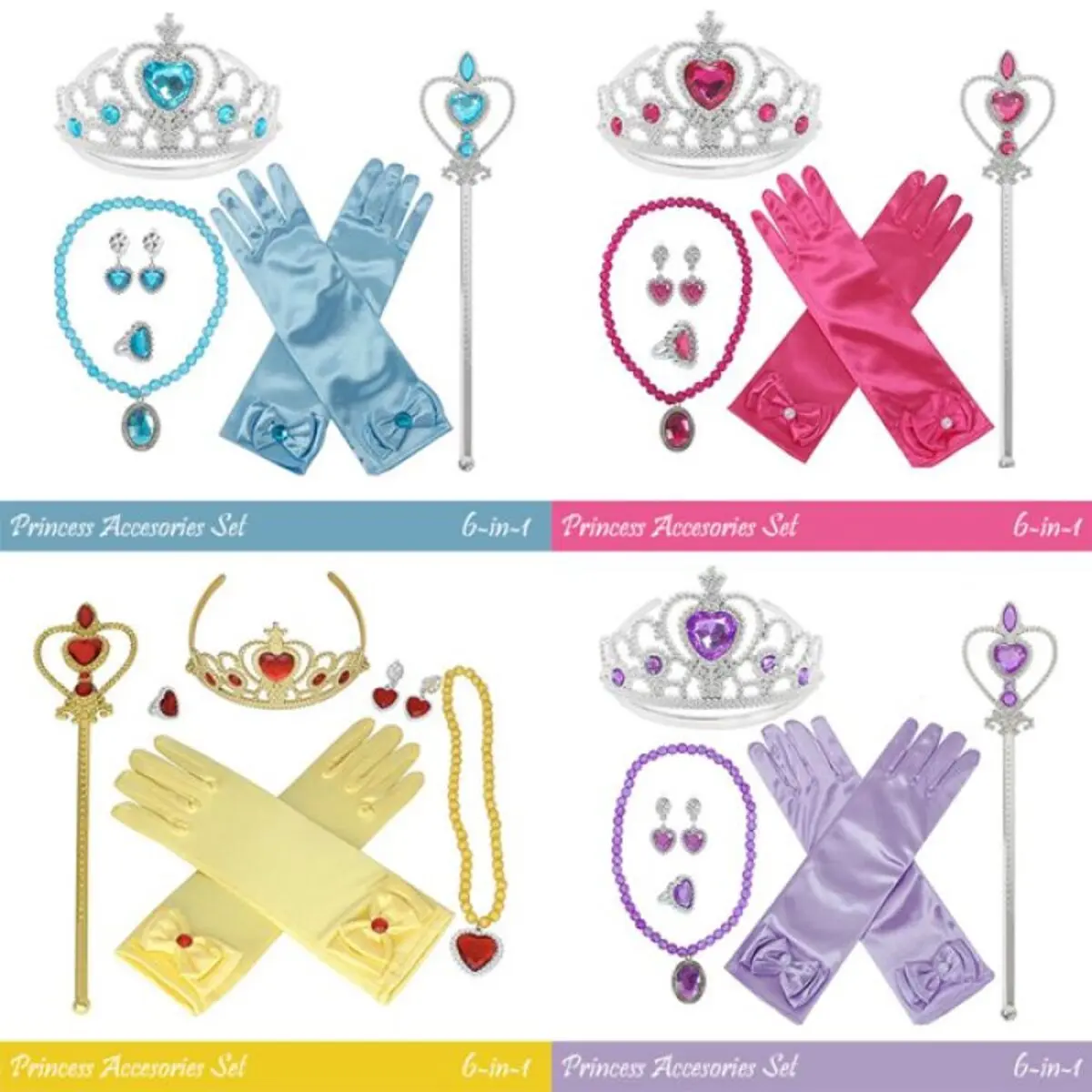 Mahkota Kostum princess anak 6 in 1 - mahkota princess lengkap aksesoris elsa Fashion Frozen