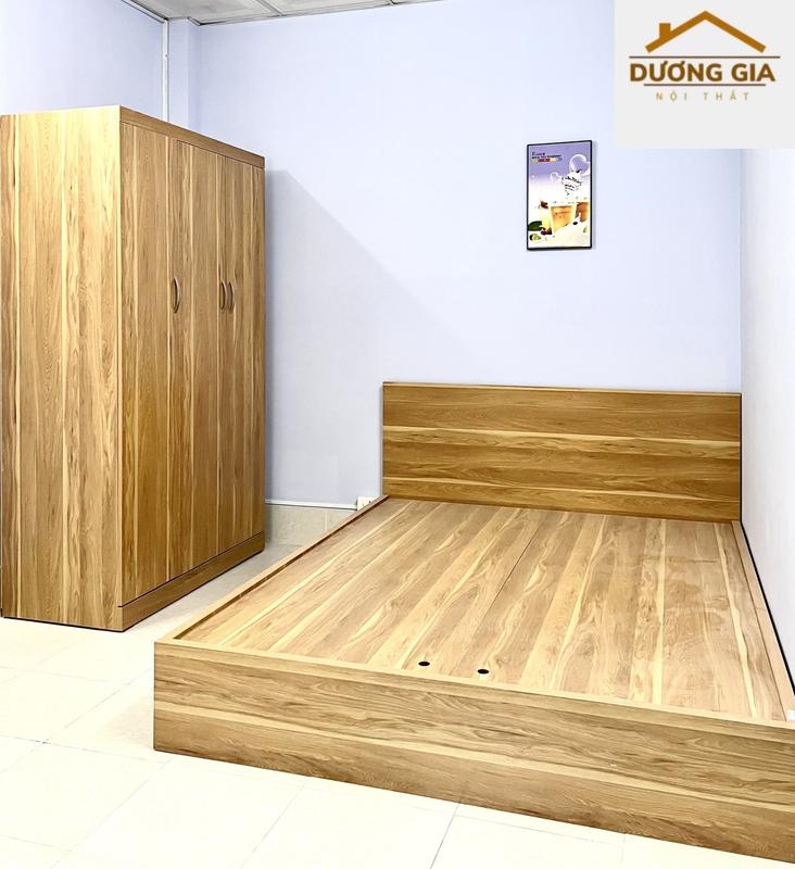 Giường ngủ, giường gỗ mdf cho gia đình, decor căn hộ, chung cư đồ  gỗ xuyên phúc 8