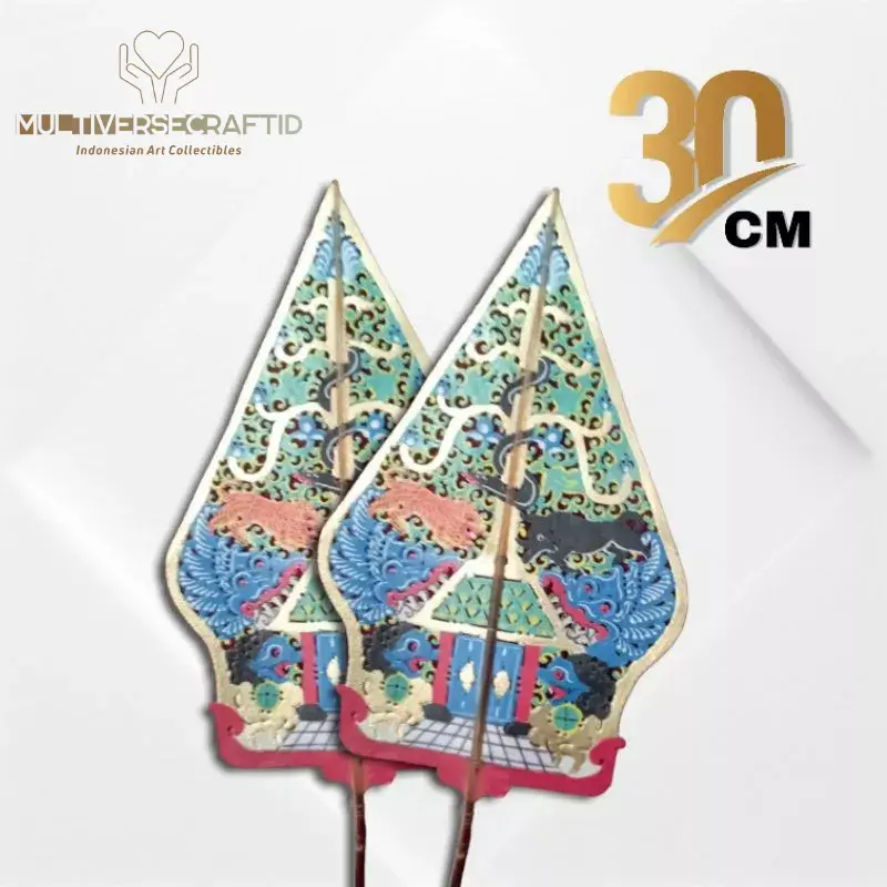 Miniatur Wayang Kulit Asli 30cm Gunungan Wayang Bahan Kulit Sapi 0