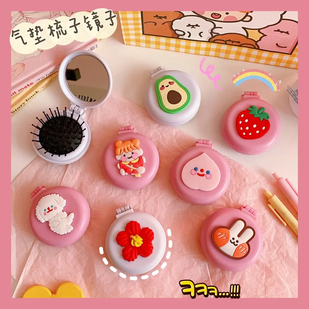 Lược kèm gương gấp mini bỏ túi nhiều kiểu hoạt hình dễ thương OT05
