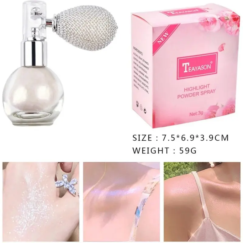 Chai Phấn Bắt Sáng Dạng Xịt Tạo Khối Teayason Highlight Powder Spray Có Nhũ Lấp Lánh Tạo Hiệu Ứng Chuẩn Makeup Mỹ Phẩm Cosmetic Trang Điểm 1