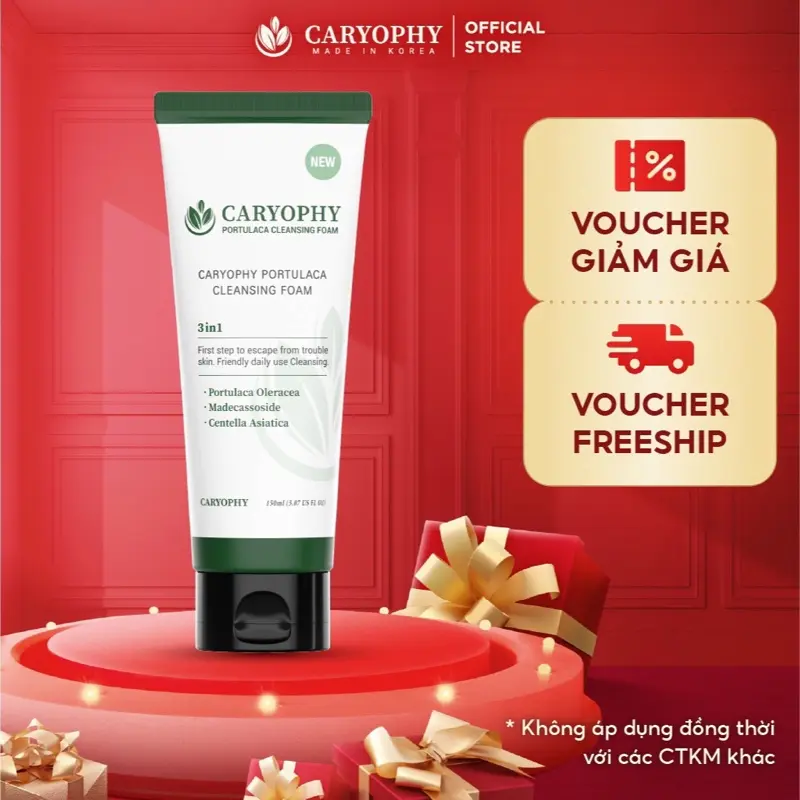 Sữa rửa mặt Caryophy 150ml (Caryophy Portulaca Cleansing Foam 150ml)