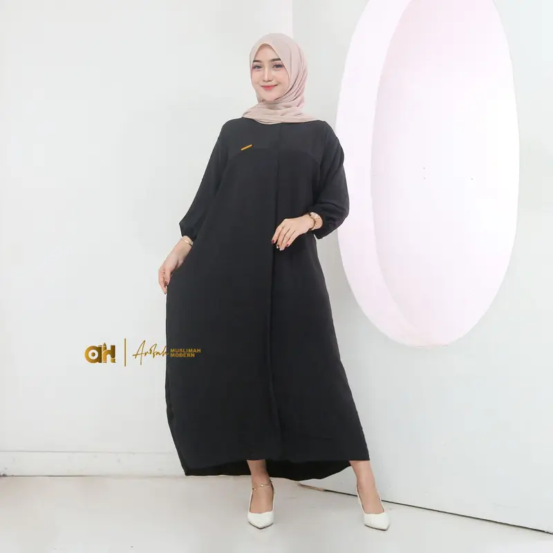 Gamis El Sira Dress Ld 130 cm Busui/ Gamis kekinian/ gamis midi dress crinkle/gamis 2024 terbaru/dress wanita kekinian/gamis baju wanita kekinian/outfit ke pantai 4