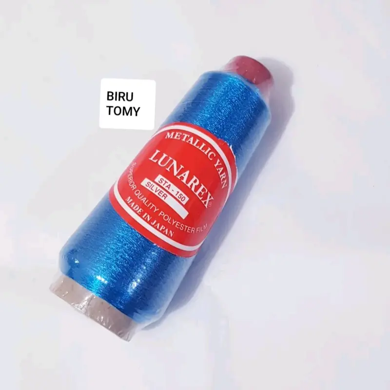 ( COD ) BENANG BORDIR POLYESTER METALIK HIJAU , BENHUR , BIRU TOMY 2