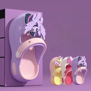 ( SHO445 / SHO446 / SHO447 ) Sandal slop anak perempuan - eva - little pony - purple ungu yellow kuning pink merah muda