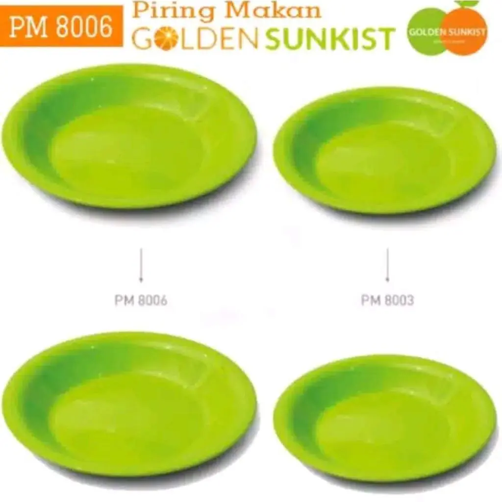 Promo COD Piring makan Bulat PM 8006 Golden Sunkist GRATIS ONGKIR