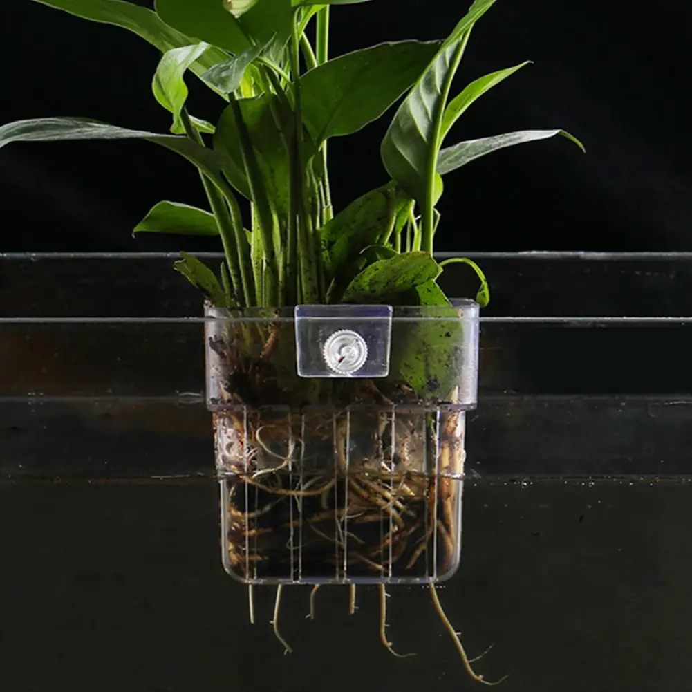 Aquarium Plant Basket Transparent Fish Tank Hanging Decorations Pot Aquatic Plants Holder Aquatic Plant Cup Fish Tank Planter