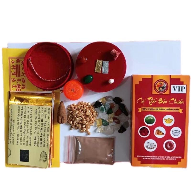  Bộ cốt thất bảo  kèm gỗ ngũ vị gạo vàng thần tài nụ trầm cao cấp  nạp bát hương thần tượng thờ cúng phật thổ địa thần tài gia tiên linh vật đồ phong thuỷ - Gốm sứ Anh Thư Bát Tràng dongxua mduong 