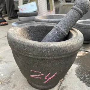 Lumpang Batu Asli uk 24cm+Alu/Penumbuk