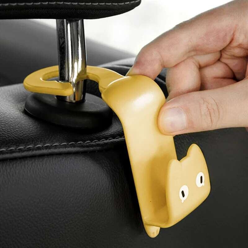 Product Introduction of 2pcs Creative Cute cat Car Seat Hooks Behind-seat Accessories Organizer Hook Bags Clothes Sundries Hanger Clip 4
