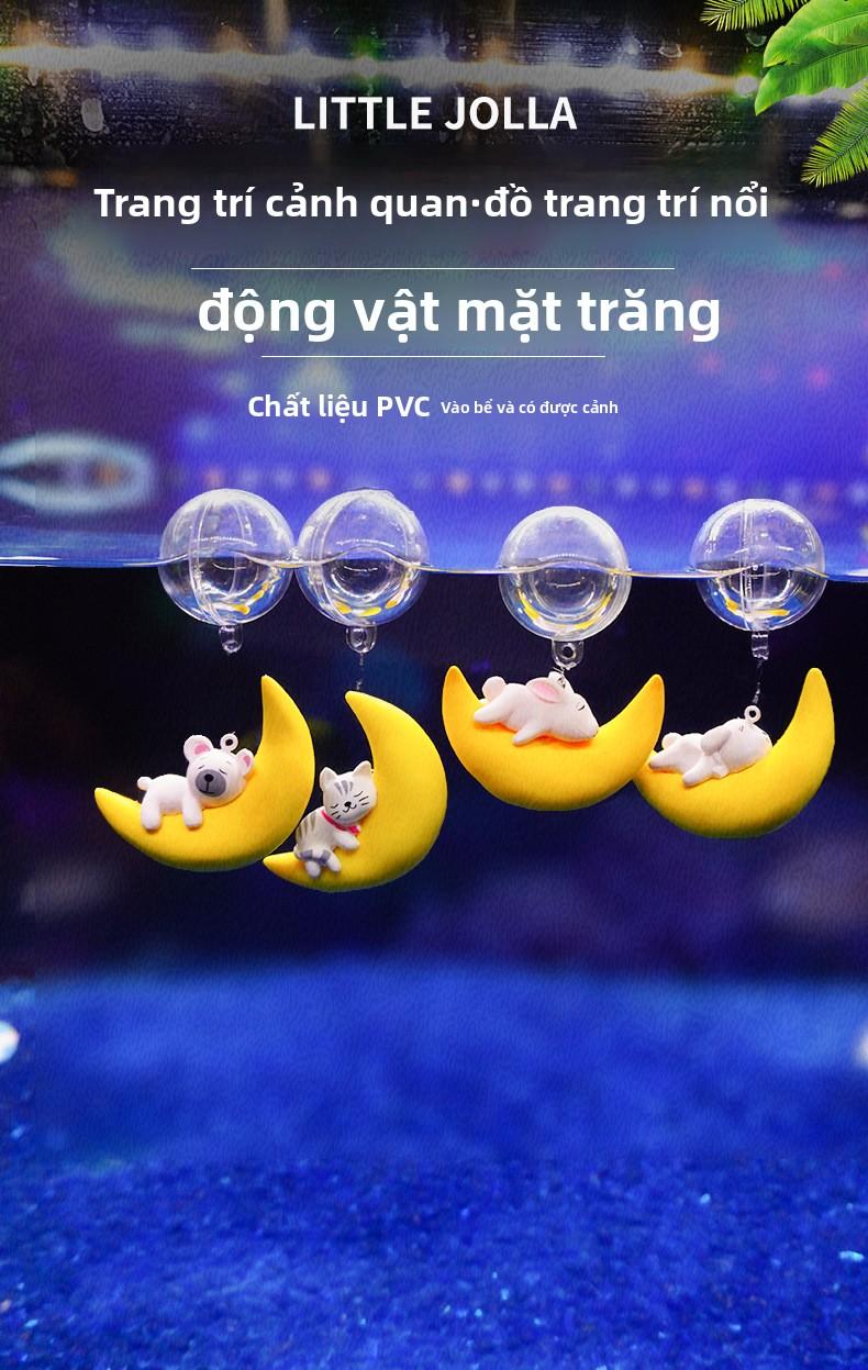 Product Introduction of Đồ Trang Trí Cảnh Quan Bể Cá, Thiết Kế Hình Gấu Mặt Trăng Và Thỏ Mặt Trăng Hoạt Hình, Nhỏ Và Mới, Thích Hợp Để Xem Bể Cá, Người Lặn Nổi bể  nhựa  lít bể  cá  siêu  độc  lạ bể  cá  siêu  độc  lạ 0