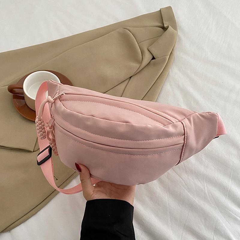 Product Introduction of Women's Canvas Crossbody Bag Solid Color Women's Sling Waist Bag Women's Chest Bag Waterproof Hiking Bag Canvas 26