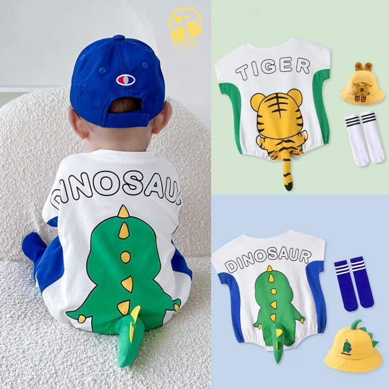 Bộ body chip bé trai bé gái cộc tay Hình Thú dễ thương bodysuit cho bé chất Thun lạnh thoáng mát bộ body cho bé 0-12M