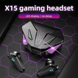 X15 TWS wireless earbuds Bluetooth earphones for gaming headset Noise Cancelling HiFi bass with mic Audio Charging Waterproof Cable Digital Game Usb Electronic Chargeable Bubble Stereo Connection