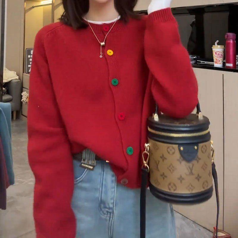Product Introduction of Áo Cardigan Dệt Kim, Phong Cách Hàn Quốc, Chống Lão Hóa, Thiết Kế Cầu Vồng Thanh Lịch, Một Hàng Cúc, Cổ Tròn, Giống Như Len, Thích Hợp Cho Mùa Xuân, Hàng Mới Về, Phong Cách Lười Biếng, Áo Len Độc Đáo 19