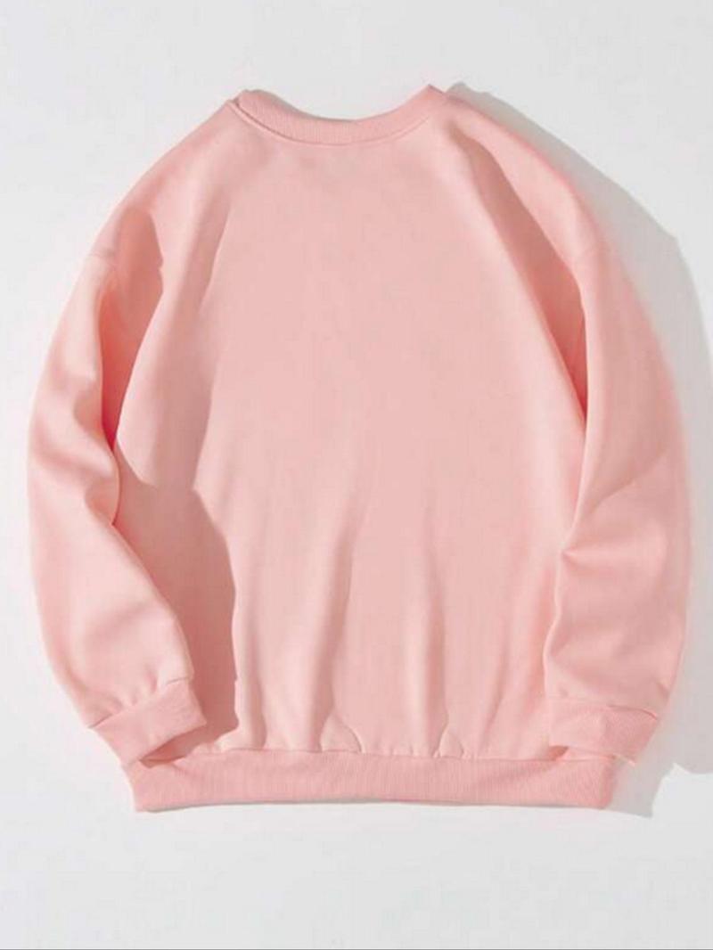 Product Introduction of Women's Letter Print Drop Shoulder Sweatshirt, Casual Long Sleeve Round Neck Pullover For Daily Wear, Ladies Clothes For All Seasons 6