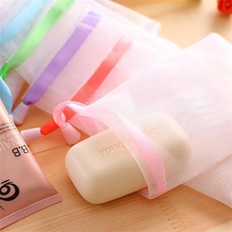 Túi lưới đựnġ xà phòng tạo bọt, túi đựnġ xà bông tắm 2 lớp tạo bọt có dây rút