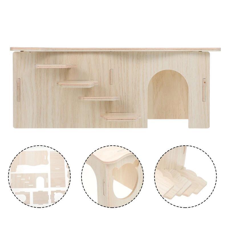 Product Introduction of Rabbit Hamster House Guinea Pig Decorate Wooden Mouse Habitat Travel Toys for Babies 18
