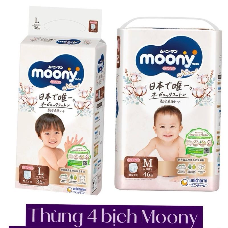 (Kèm quà) Thùng 4 bịch Moony Natural Nhập Khẩu chính hãng Diana Unicharm Việt Nam đủ size