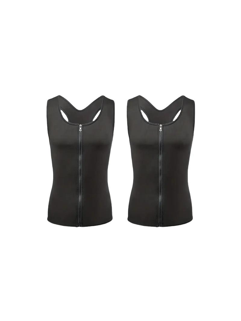Product Introduction of Men's Solid Zip Front Waist Trainer, Summer Adjustable Body Shaper Vest, Workout Gym Exercise Sweat Shirt, Men's Sport & Outdoor Clothing, Gym Clothing Men 48