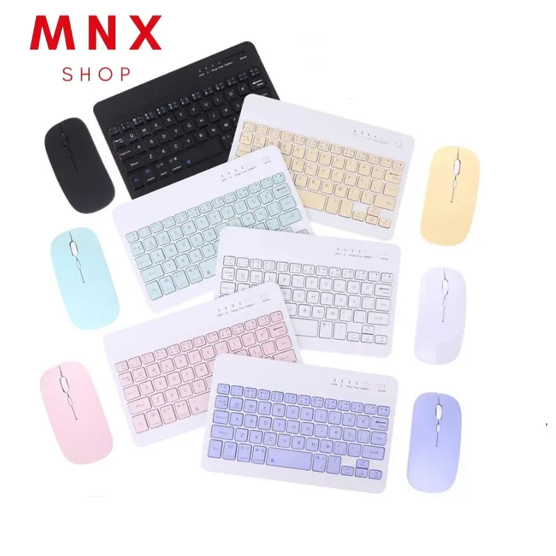 Set bàn phím không đèn led không dây bluetooth và chuột - Combo chuột và phím không LED - MNX Shop ban  phim ban  phim ban  phim