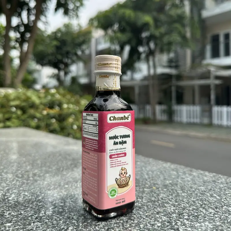 Nước tương ăn dặm chiết xuất nấm men tiêu chuẩn "3 Không" thương hiệu Chan Bé chai 100ml thủy tinh 2