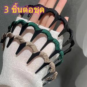 ที่คาดผมคลื่นอินเทรนด์ 3 แพ็คสำหรับผู้หญิง กิ๊บติดผมกันลื่นฟันกรามสไตล์ฝรั่งเศส ที่คาดผมมงกุฎสูง เหมาะสำหรับล้างหน้าและแต่งหน้า ดีไซน์พิเศษ ไม่กดผม แบบพกพา เหมาะสำหรับออกไปเที่ยว ใหม่ในปี 2025