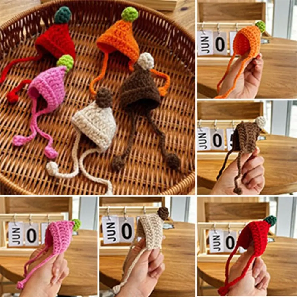 New Fashion Animal Doll Knitted Hat Casual Wear Cute Plush Doll Hats Candy Color Mini DIY Knitted Skirt Accessories for 10cm Cotton Dolls