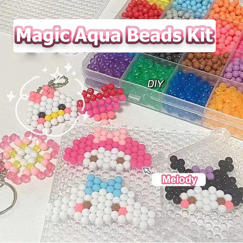 SONICE Kit Manik-manik Aqua Magic 3000 Manik-manik Air, Mainan Anak-anak Set Hadiah Kreativitas Mainan Pendidikan Manik-manik Air Semprot Dengan Seluruh Set Aksesori Kerajinan Seni 0