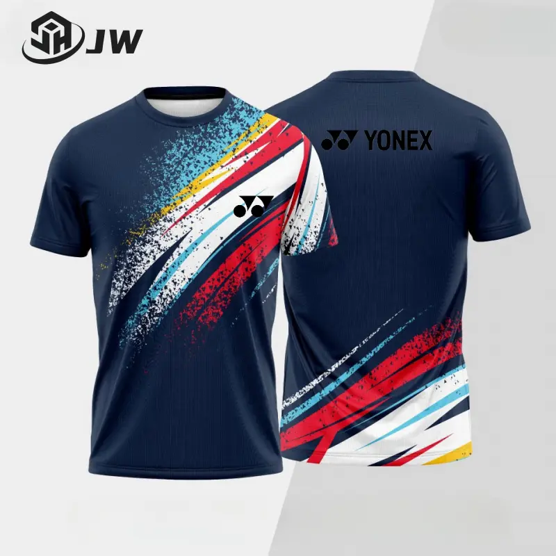 Yonex, Thoải mái mùa thu Phong cách mới, In 3D, Thể thao ngoài trời, Cổ tròn, ngắn Tay, Có thể tùy chỉnh với Tên và Số, [Thanh Toán Khi Nhận Hàng] Top Thun Sport