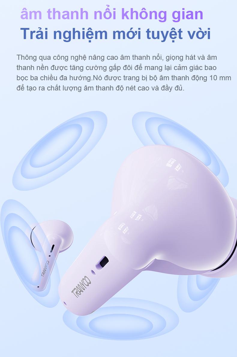 Product Introduction of Tai nghe bluetooth TRANYOO T-M26 Bluetooth 5.3 Khử tiếng ồn thông minh chức năng nghe gọi chơi game thời lượng pin lên đến 6 giờ -  Bảo hành chính hãng Nhét Tai Nghe Nhạc Earphone di động trong tai tai  nghe 5