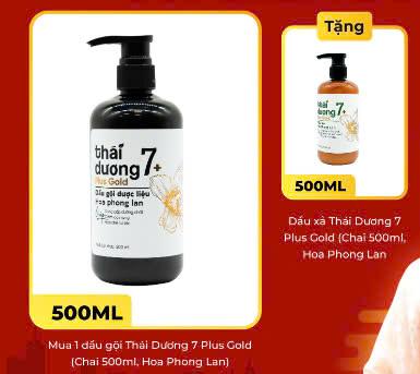 [11.11 Võ Hà Linh x STD] 1 dầu gội Thái Dương 7 Plus Gold (Chai 500ml, Hoa Phong Lan) và 1 Dầu xả Thái Dương 7 Plus Gold (Chai 500ml, Hoa Phong Lan) và 01 tube Kem nẻ Valentine (Hộp 1 tube x 20g)
