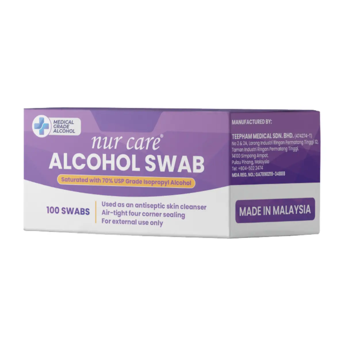 Nur Care Alcohol Pad | Alcohol Swab 100pcs