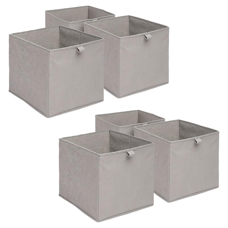 OHS Foldable Fabric Storage Boxes Collapsible Square Cube Organiser Multi Pack 4