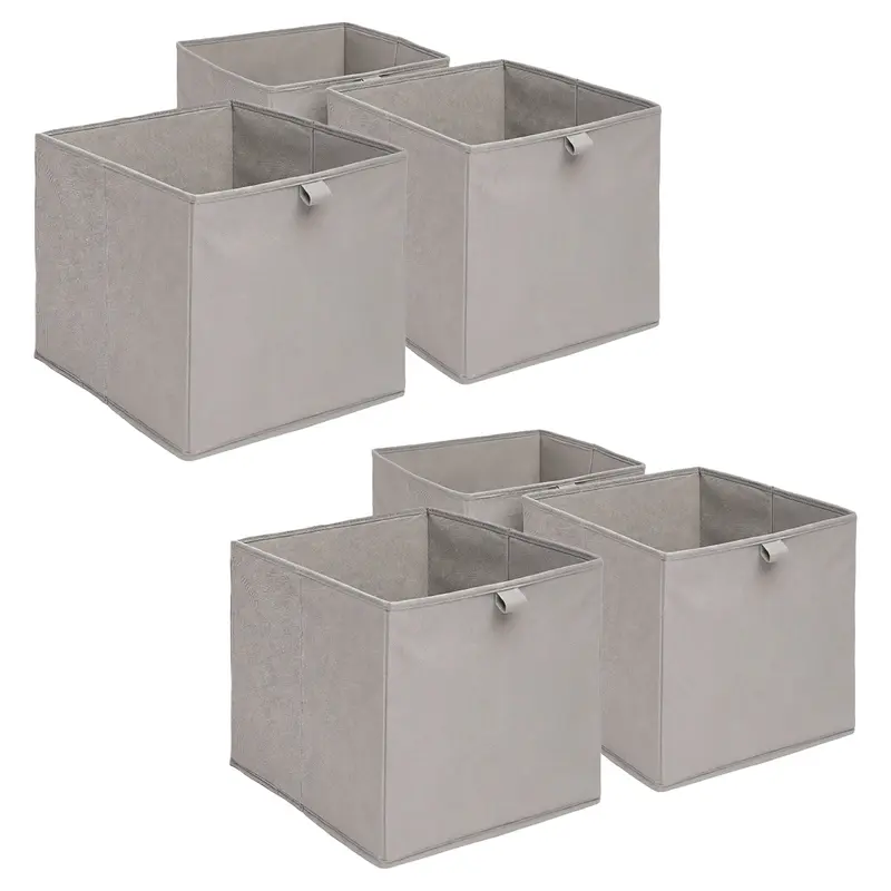 OHS Foldable Fabric Storage Boxes Collapsible Square Cube Organiser Multi Pack 4