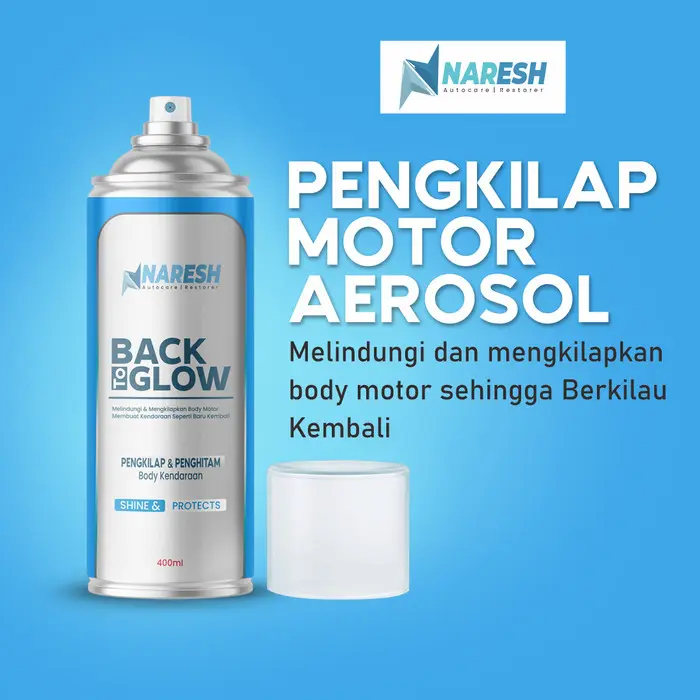 NARESH Restorer Pengkilap & Penghitam Body Motor dan Mobil Premium 400ml - Melindungi dan Mengkilapkan Body Motor Sehingga Berkilau Kembali dengan Formula Silicone Premium 1