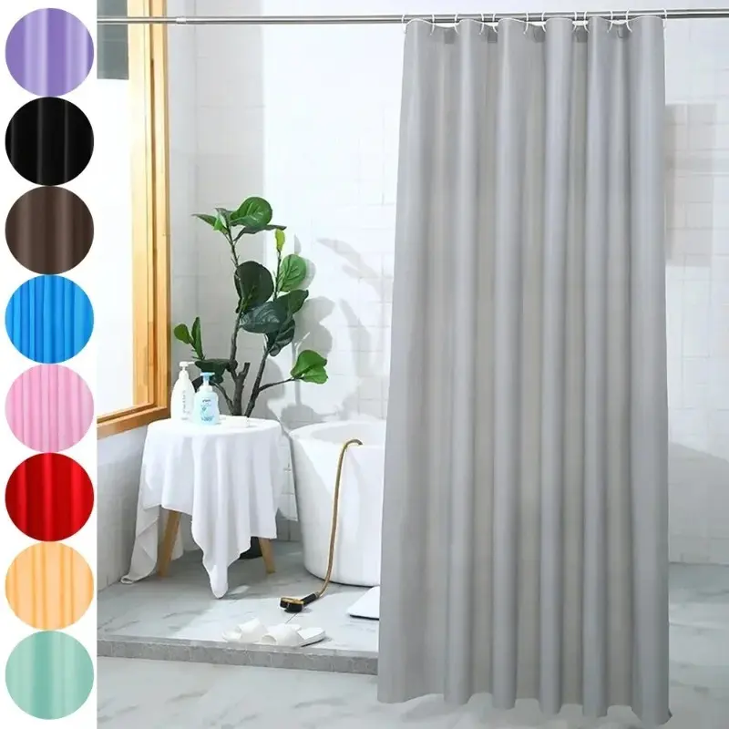 Rèm Tắm Không Thấm Nước, Thiết Kế Nhiều Màu Sắc, Vách Ngăn Gợn Sóng, Rèm Máy Tắm, Có Thể Giặt Được, Chống Khuôn Gợn Sóng, Vải Tuyn Cửa Sổ, Cortina De Ducha