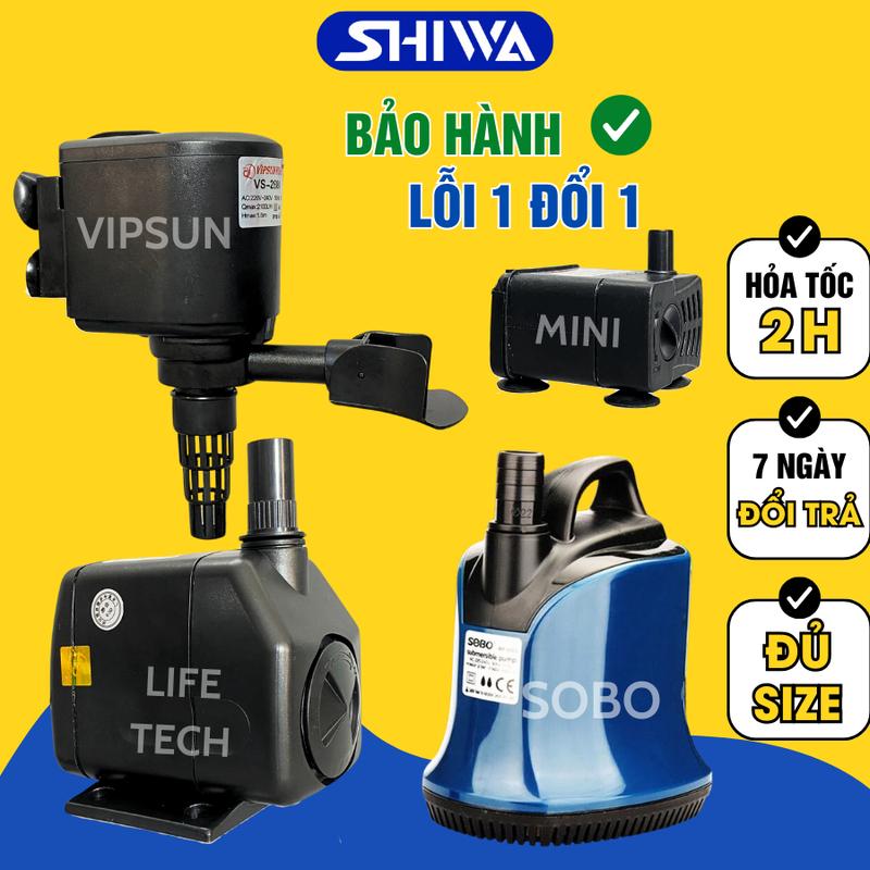 Máy Bơm Nước Hồ Cá Công Suất Lớn LifeTech, SoBo, Bơm Chìm - Bơm Đáy - Bơm Mini - Đủ Size - Phụ Kiện Thủy Sinh - SHIWA